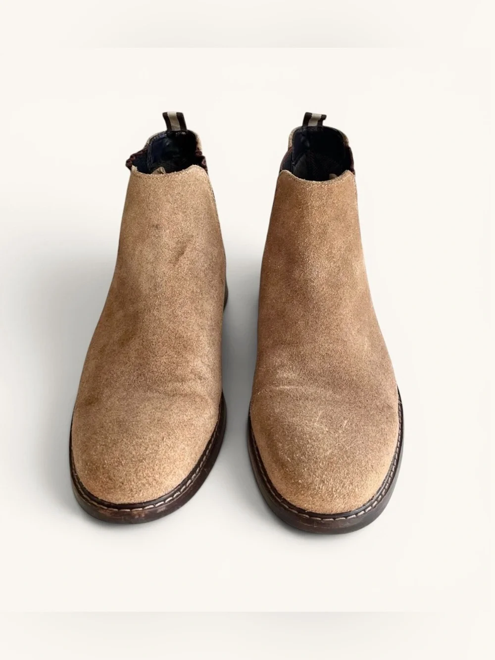 Franco Fortini Tan Suede Chelsea Boots Sleek Design